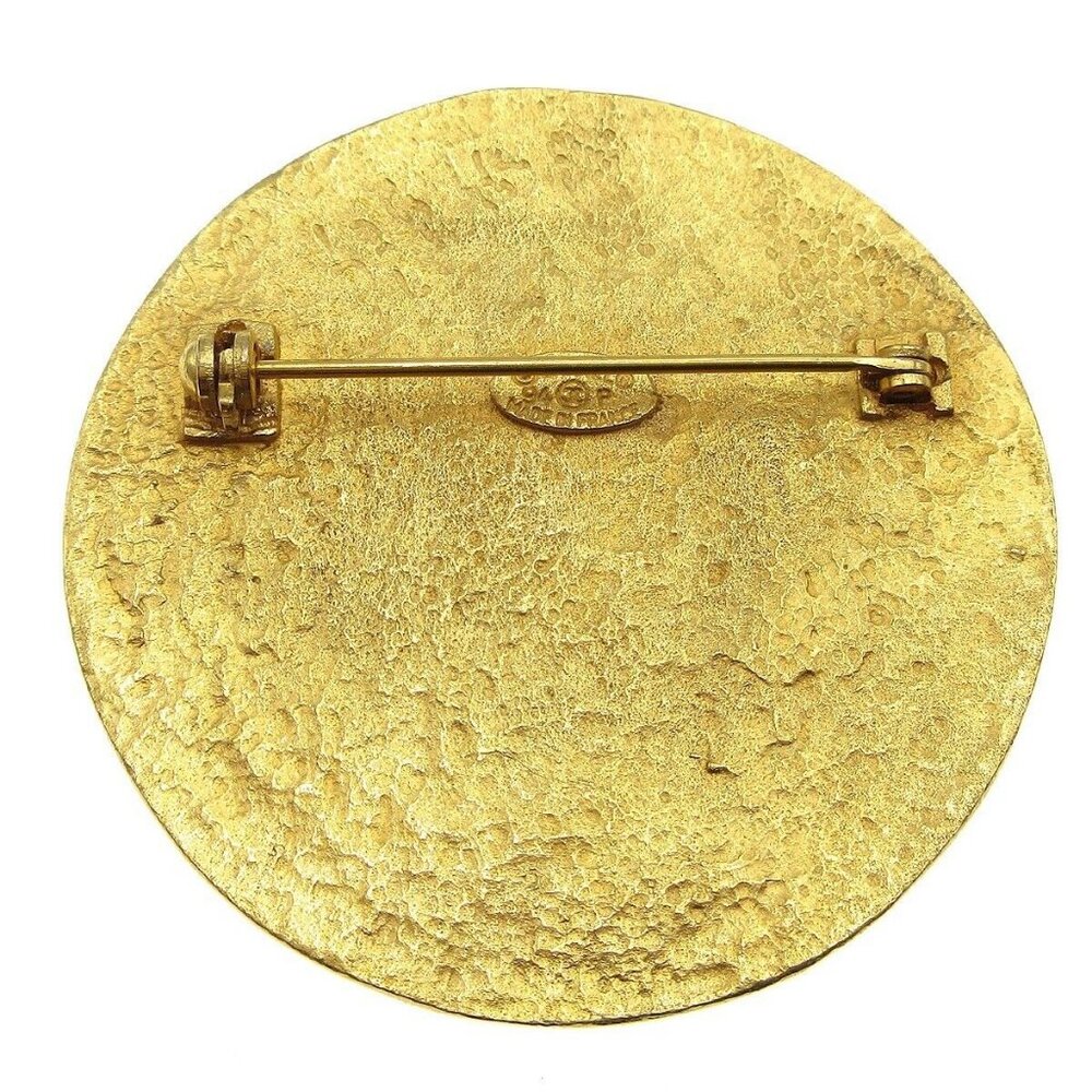 Chanel Medallion Brooch Pin Gold 94P 57917 - Picture 2 of 4